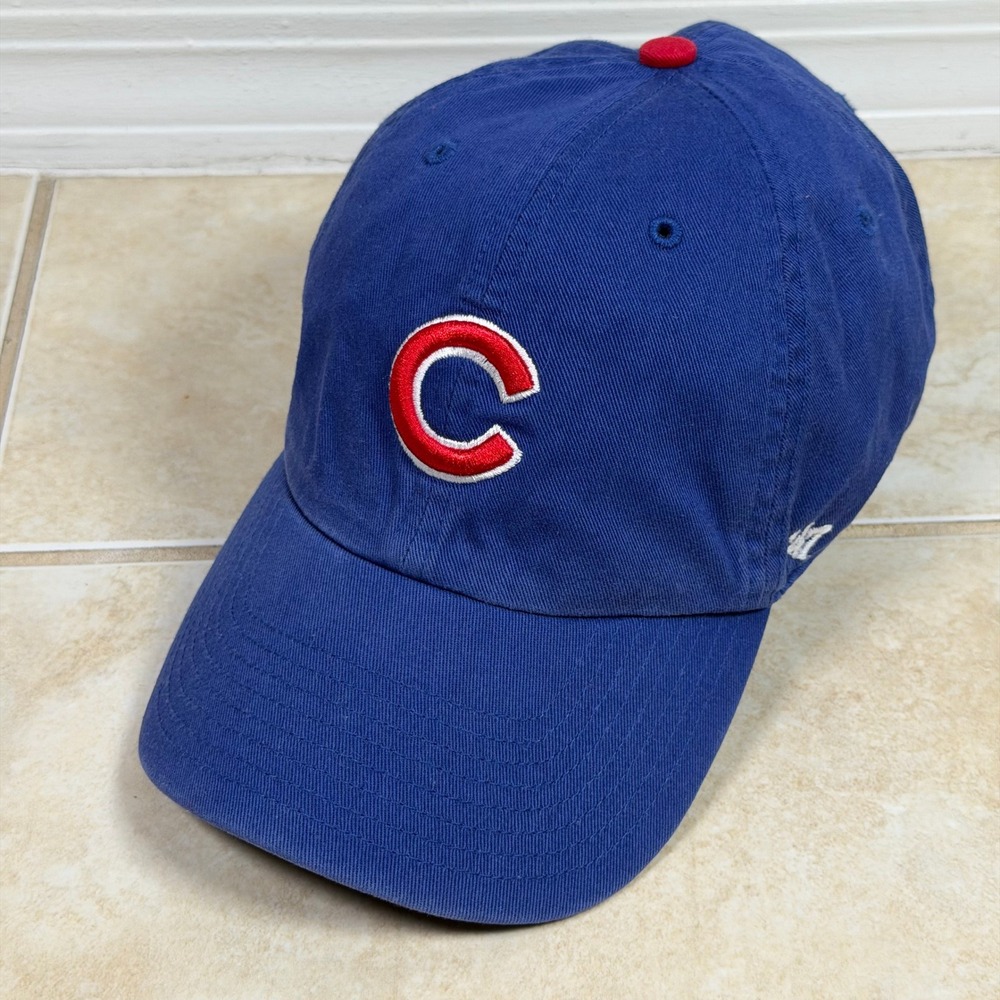 '47 Brand Chicago Cubs Hat Mens OSFA Blue Adjustable Clean Up Baseball Cap